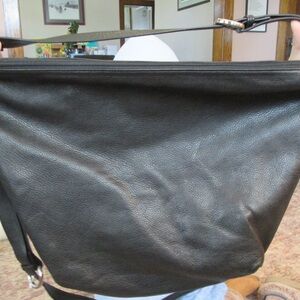 Osgoode Marley Black Cashmere Leather Shoulder Bag with crossbody strap